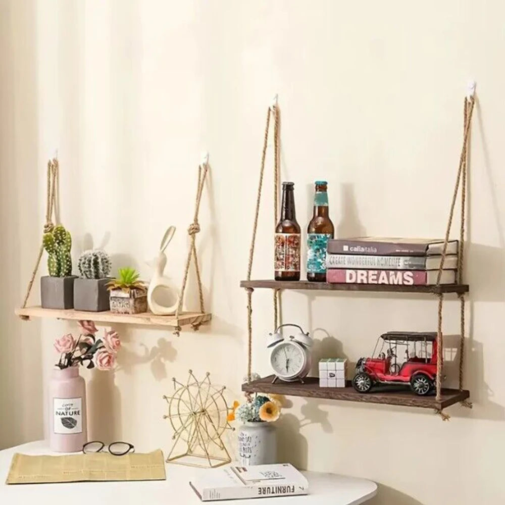 Hanging Wood Wall Shelf